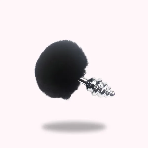 Plug anal queue de lapin noire | Spirale